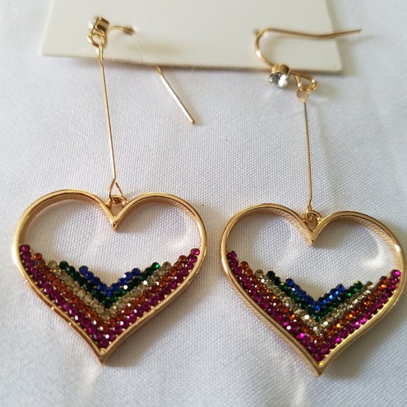 Betsey Johnson Jewelry - Betsey Johnson NWOT Fishhook HEART Earrings